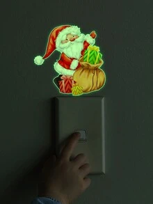 A Luminous Santa Claus Gift Luminous Sticker Switch Sticker Christmas Home Decoration Wall Sticker - Multicolor - View 5