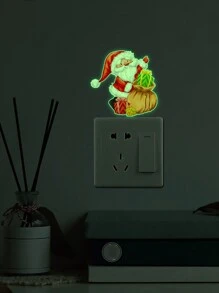 A Luminous Santa Claus Gift Luminous Sticker Switch Sticker Christmas Home Decoration Wall Sticker - Multicolor - View 1