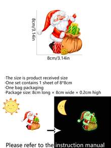 A Luminous Santa Claus Gift Luminous Sticker Switch Sticker Christmas Home Decoration Wall Sticker - Multicolor - View 8