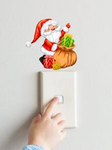 A Luminous Santa Claus Gift Luminous Sticker Switch Sticker Christmas Home Decoration Wall Sticker - Multicolor - View 6