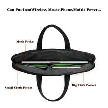 1 pieza Bolsa portátil para laptop de gran capacidad de 14 pulgadas, compatible con iPad - Negro - Ver 4