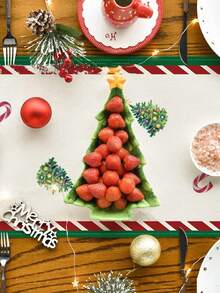 1pc Winter Festival Christmas Tablecloth, Random Color - Multicolor - View 3