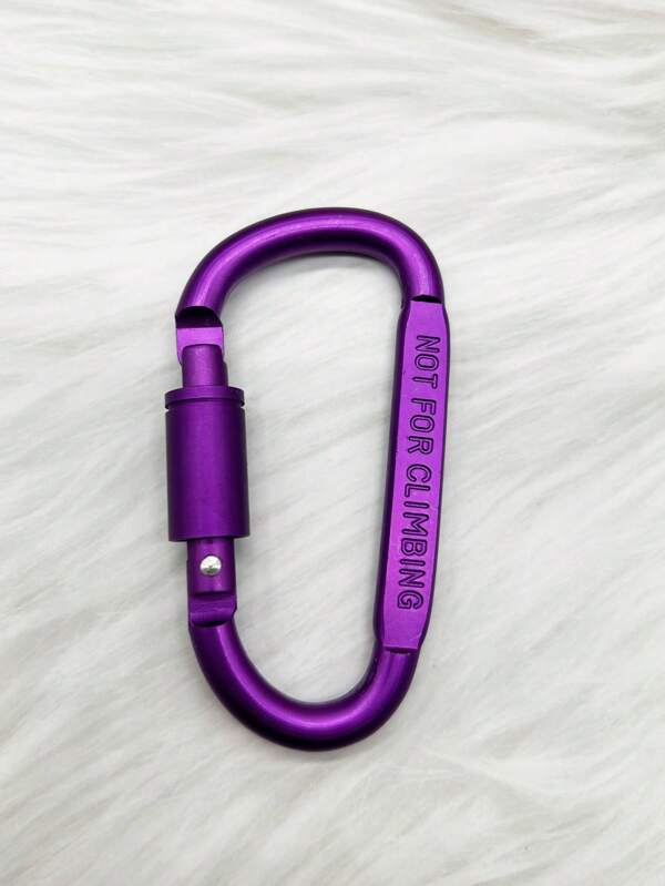 1pc Thickened 8cm D-Shaped Locking Carabiner, Aviation Aluminum Alloy Material Car Accessories Bag Charm Backpack For School