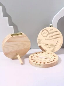 Wooden Teeth Storage Box, Teeth Storage Box Milk Teeth Storage, Wooden Milk Teeth Replacement Teeth Storage Box, Male And Female Umbilical Cord Fetal Hair Collection Commemorative Box Travel Essentials, Travel Organizer For Beach, Summer Vacation Back To School School Supplies Holiday Camping Holiday Essentials Accessories Mini Perfume For Women Perfume For Men Perfume Bottle - Apricot - View 5