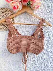 Women Knit Tops - 駝色 - 查看 2