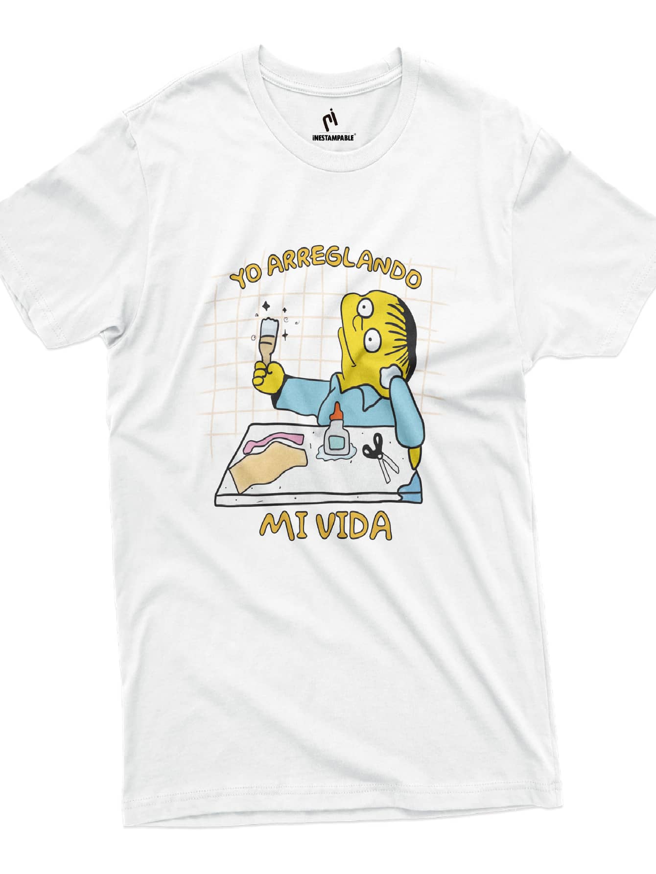 Ralph T-Shirt Me Fixing My Life | Funny Glue Meme Phrase | Unisex CH-M-G-XG - White - View 1