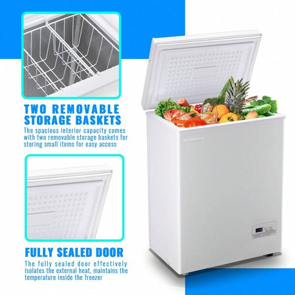 DEMULLER Deep Freezer Chest 3.2 Cubic Feet Freezers with Temperature