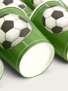 12/25pcs 9oz Football Themed Disposable Paper Cups, Football Sports Party Decorations, Disposable Party Cups For Birthday, Celebration, Gifts - Multicolor - View 4
