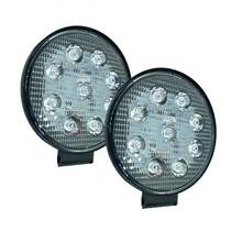 Pair Of 9 LED Auxiliary Square Or Round Two-Color Headlights, Fog - Orange - View 4