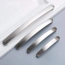 1pc Cabinet Handles Knobs Aluminum Alloy Door Kitchen Knobs Brushed Cabinet Pulls Drawer Modern Furniture Handle Hardware - Silver - View 1