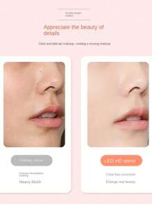 Square LED New Handheld Double-Sided Clamshell Round Pocket Folding With Light Led Makeup Mirror Compact 3x Magnification Cosmetic Mirror Princess Small Mirror High-Definition 3x Mirror Magnification Patch Mirror Three Level Dimming Portable Flip Cover Circular Folding LED Makeup Mirror With One Side Enlarged 5X Beauty Mini USB Light Emitting Charging Small Mirror