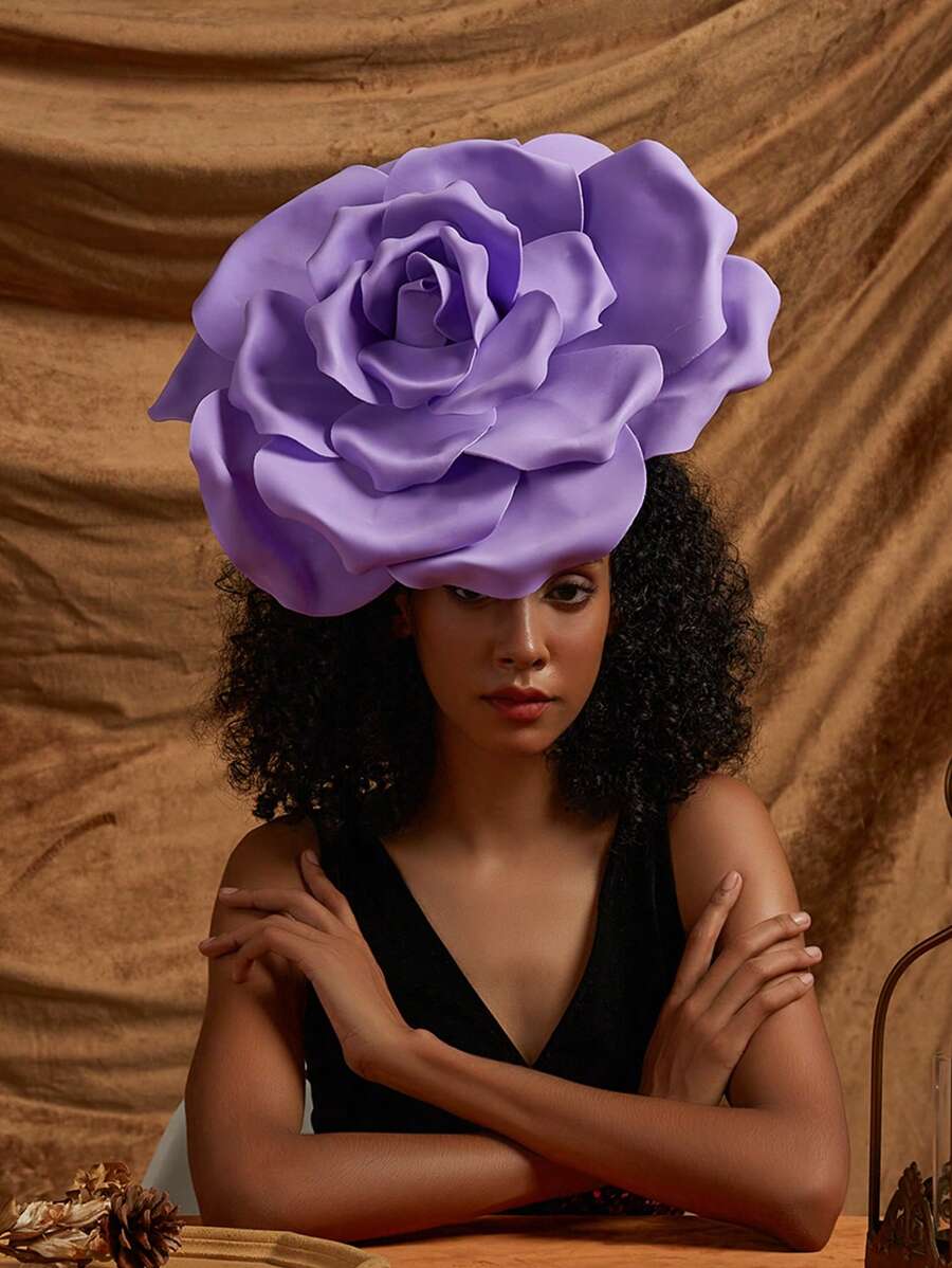 優雅大花束女士時尚派對花帽，適用於女孩和女士的頭飾