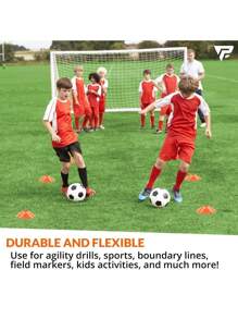 1set Of 50 Football Training Equipment Markers, Including Disc Cones, Ice Cream Cones, Obstacle Course Markers, Storage Bag, And Rack - Multicolor - View 4