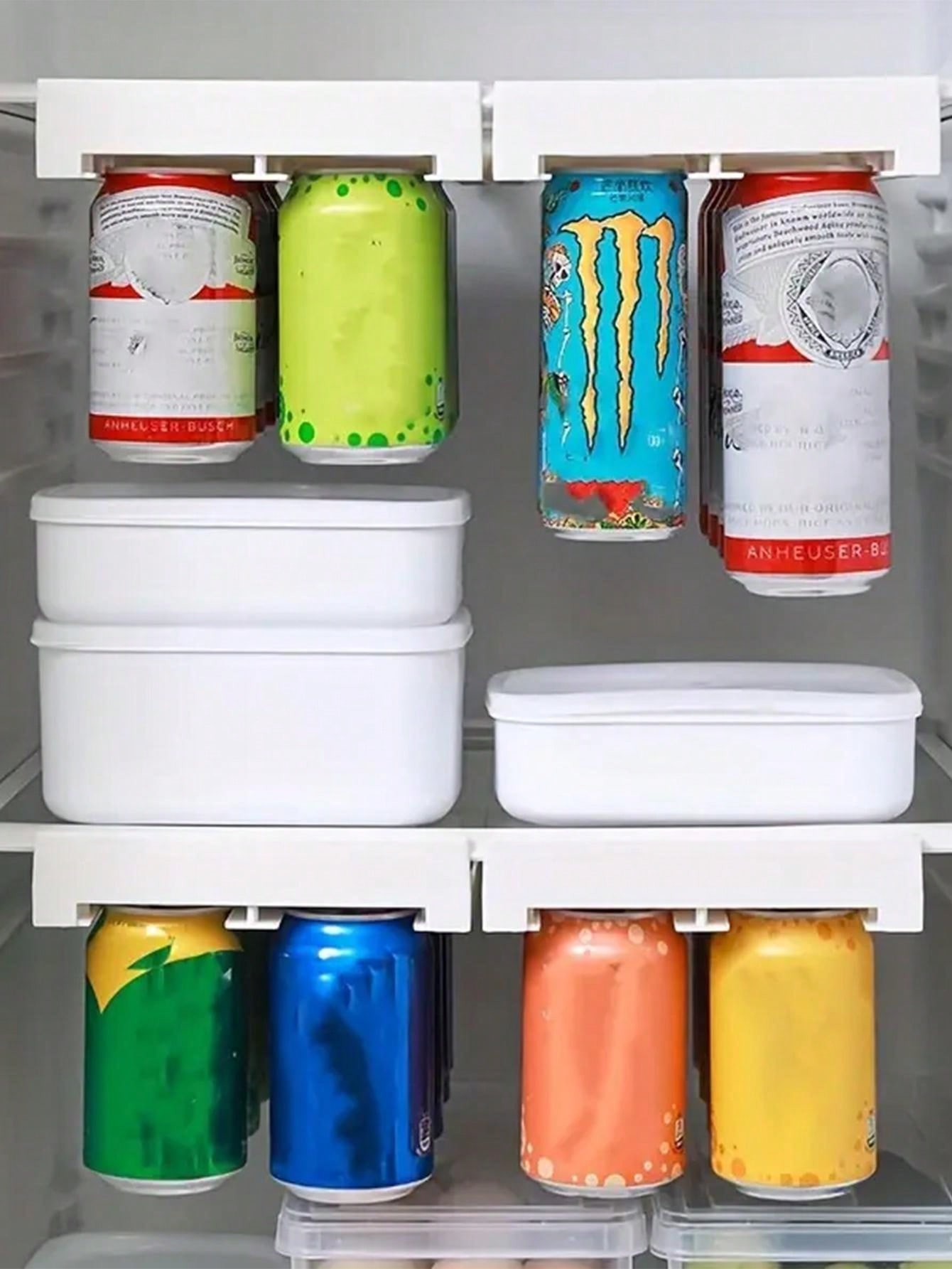 2piece set of refrigerator beverage storage rack, soda can storage