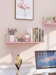 1pc Wall-mounted Product Display Stand With Hooks For Hair Salon And Beauty Store, Also For Home Living Room Collectibles Organization - Pink - View 3