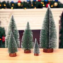 1pc Mini Christmas Tree Tabletop Decoration Cedar Desktop Display With Led Lights, For Window Display Christmas Decoration And Gift - Green - View 2