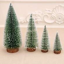1pc Mini Christmas Tree Tabletop Decoration Cedar Desktop Display With Led Lights, For Window Display Christmas Decoration And Gift - Green - View 6