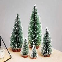 1pc Mini Christmas Tree Tabletop Decoration Cedar Desktop Display With Led Lights, For Window Display Christmas Decoration And Gift - Green - View 3