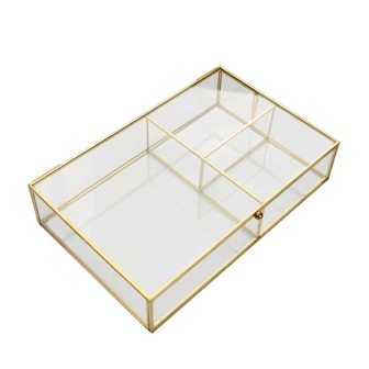 1pc Clear Glass Storage Box With Lid For Cosmetics, Lipsticks, Jewelry, And Accessories On Dresser Or Tabletop, Dustproof Valentine Day