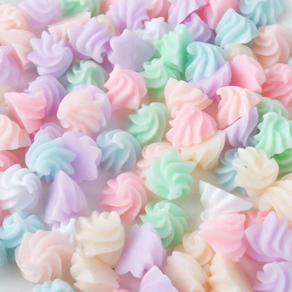 20pcs Random Macaron Color Creative Polyresin Cream Granules Ice cream Charms DIY Accessory Decoration For DIY Jewelry Making, Fittings diy