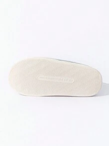 男士燈芯絨簡約風條紋拖鞋,秋天和冬天室內家庭臥室客廳厚底防滑濃烈香調拖鞋帶長毛絨襯墊 - 灰色 - 查看 6