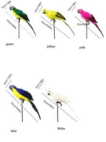 1 件 25 公分逼真鸚鵡花園裝飾創意草坪雕像動物鳥戶外花園派對道具裝飾 - 隨機顏色 - 查看 7