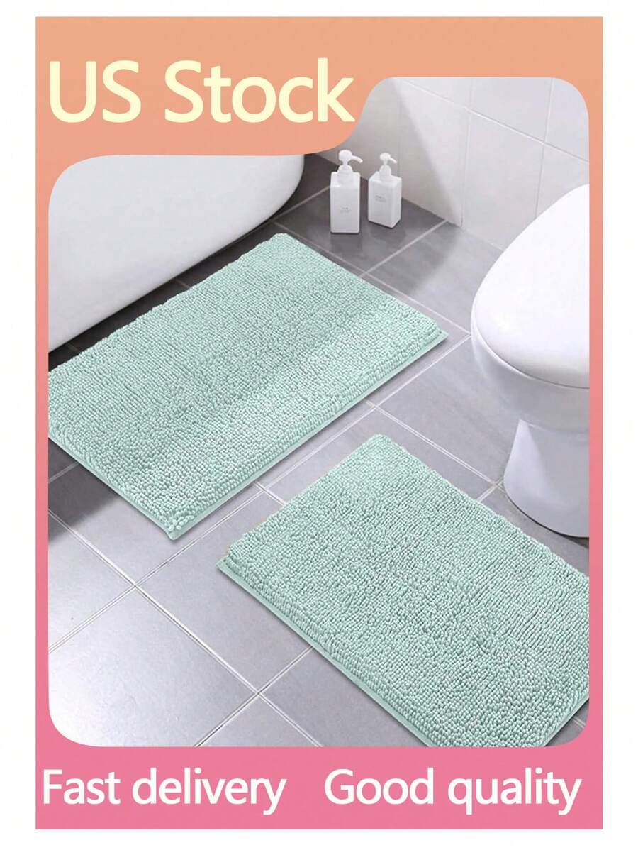 1 件防滑长毛绒雪尼尔浴室地垫，超柔软吸水，可机洗家居浴室装饰浴室地毯地毯户外地毯门垫夏季浴室配件