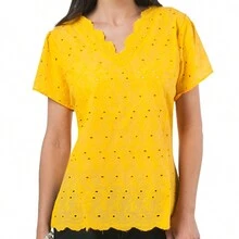 Blusa Curvy Talla Extra - Amarillo Mostaza - Ver 1