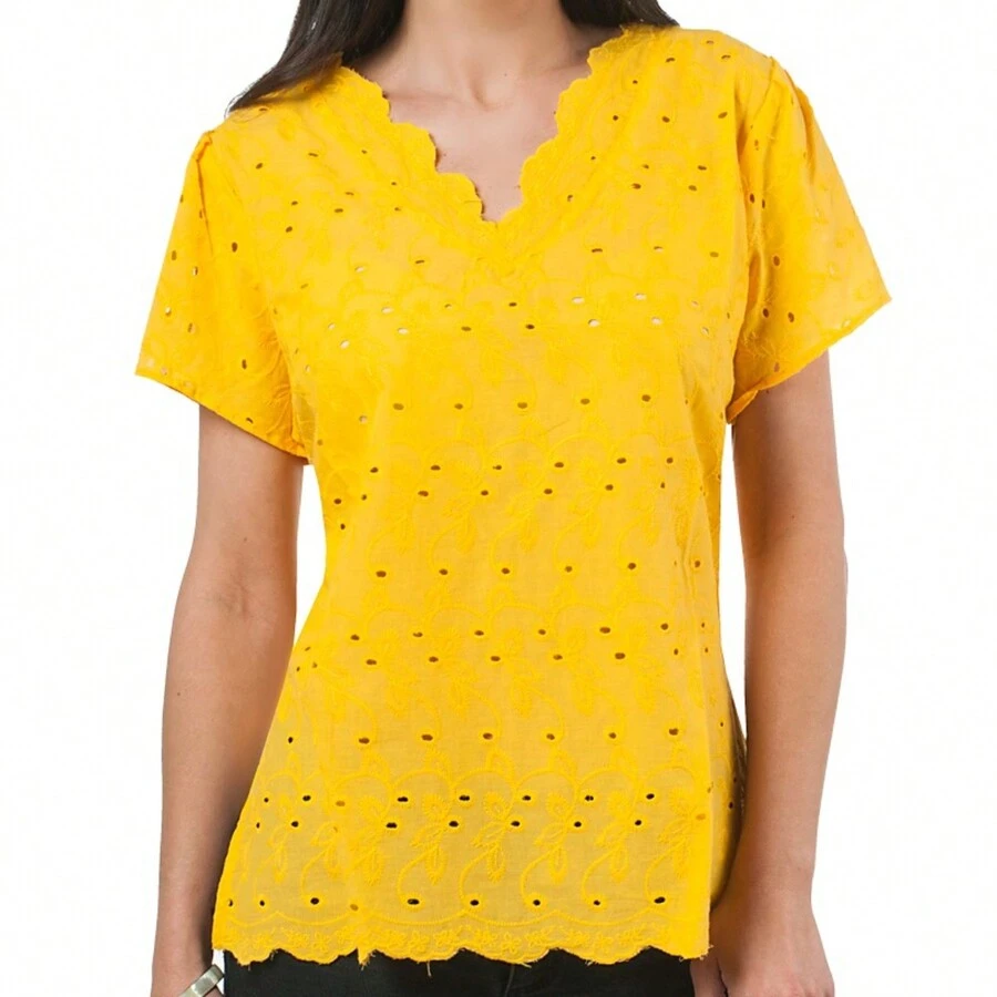 Blusa Curvy Talla Extra - Amarillo Mostaza - Ver 1