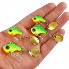1Pc Fishing Lures VIB with Spoon Perch Hard Artificial Bait 9/13/16/22g 2.5/3/3.2/3.5cm Vibration Sinking Fishing Tackle Pin - Yellow - View 2