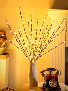 1/2/3 pezzi 20 LED Ramo decorativo luminoso fai-da-te marrone, lampada ramo artificiale, a batteria, luce notturna fatata per interni, a forma di ramo, lampada decorativa da tavolo, decorazione camera da letto, luce decorativa per la casa, decorazione natalizia - Castano - Visualizzare 6