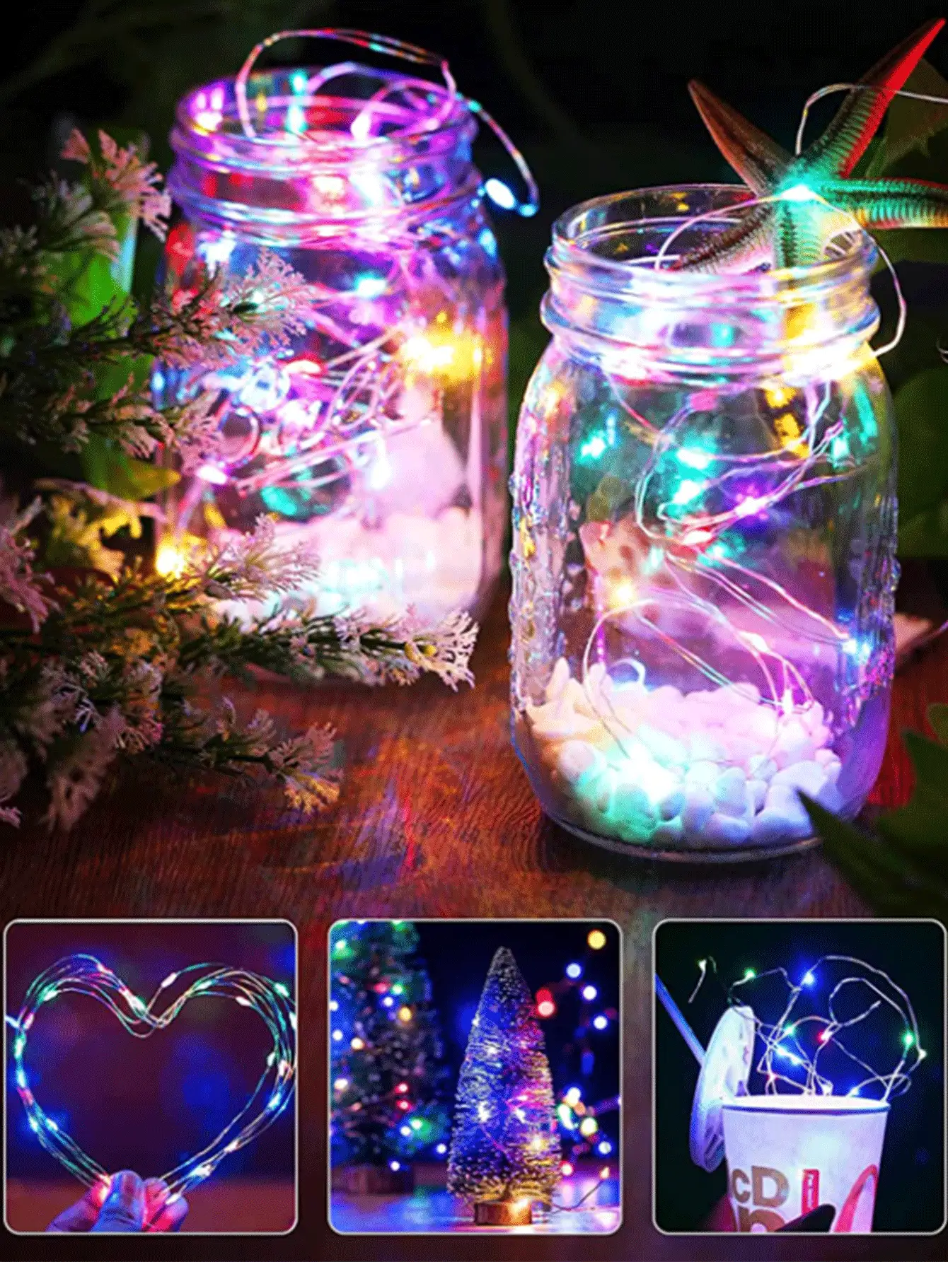 1pc 1/2/3/5/10 M 10/20/30/50/100 LED USB Copper Wire Light Malleable Copper Wire Light DIY Shaped Copper Wire Light Home Decorative Light String Party Decorative Light String Festival Decorative Light String - Multicolor - View 5