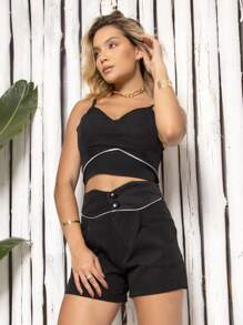 Women Two-piece Outfits - màu đen - Xem 4