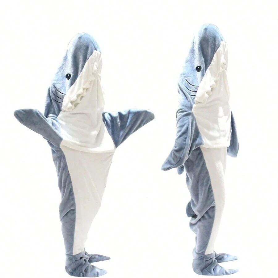 藍色鯊魚印花家居睡衣 - 藍色 - 查看 1