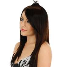 1pc Wig color bangs Color straight hair piece Wig piece highlights Gradient hair extensions Attach hair - Pink - View 3