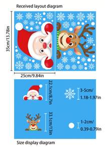 1pc Two-Sided Christmas Window Sticker Set, 57 Elements, Made Of Pvc Material, Self-Adhesive, Independently Cuttable, Can Be Mixed And Matched According To Position And Size Best Gifts - Multicolor - View 4