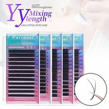 anlinnet Lông mi giả riêng lẻ 12 hàng, Lông mi C/D Curl 8 ~ 15mm Ghép thủ công Hình dạng YY Lông mi riêng lẻ, Nối mi lâu dài dành cho chuyên gia ghép lông mi giả - màu đen - Xem 2