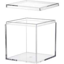 1pc Acrylic Boxes for Candy Acrylic Box with Lid  Clear Candy Box for Display Plastic Square Cube Jewelry Storage Box Transparent Wedding holiday gifts - Clear - View 11