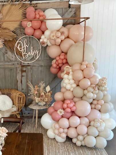 161 buc crem bej roz balon ghirlandă arc kit pentru baby shower fete prima zi de naștere baloane ghirlandă rustic nuntă botez petrecere mireasă duș