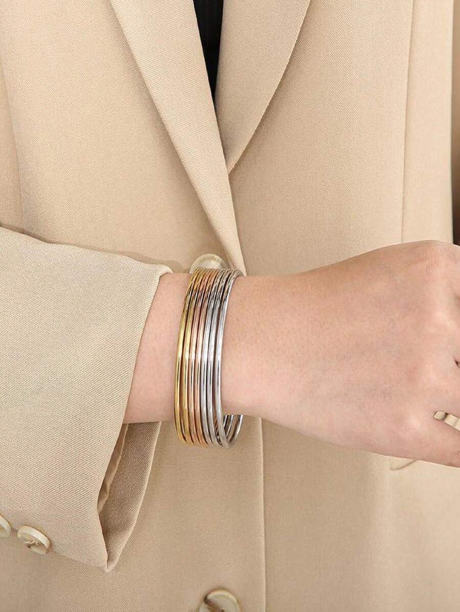 Stainless Steel Weekly Bracelet - Multicolor - View 1