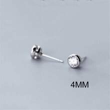 1對925純銀簡約個性化單鑽耳釘,適合女性日常穿戴