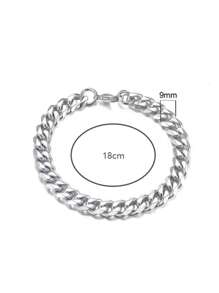 1入時尚嘻哈不鏽鋼男士手鍊,極簡風格,適用於派對