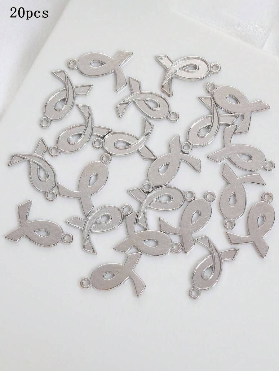 20pcs Silver-color Cross Design Pendant For Necklace, Earring Making - Silver - View 1