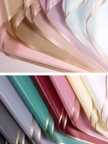 10 Piezas Papel Impermeable Al Agua De Estilo Coreano Para Envolver Ramos Y Empaquetado De Regalos En Floristerías - Gris - Ver 6