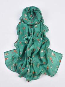 1條女士巴厘紗編織聖誕圍巾,時尚簡約,防風保暖適用於冬天,是聖誕禮物的不二之選