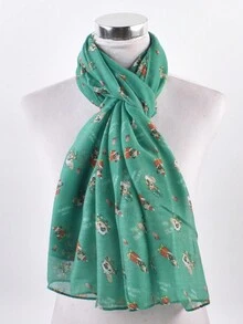 1條女士巴厘紗編織聖誕圍巾,時尚簡約,防風保暖適用於冬天,是聖誕禮物的不二之選