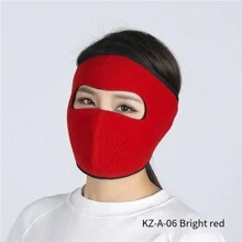 1pc Motorcycle/bicycle Warm & Windproof Sport Face Mask Shielding Your Face And Forehead - Red - View 1
