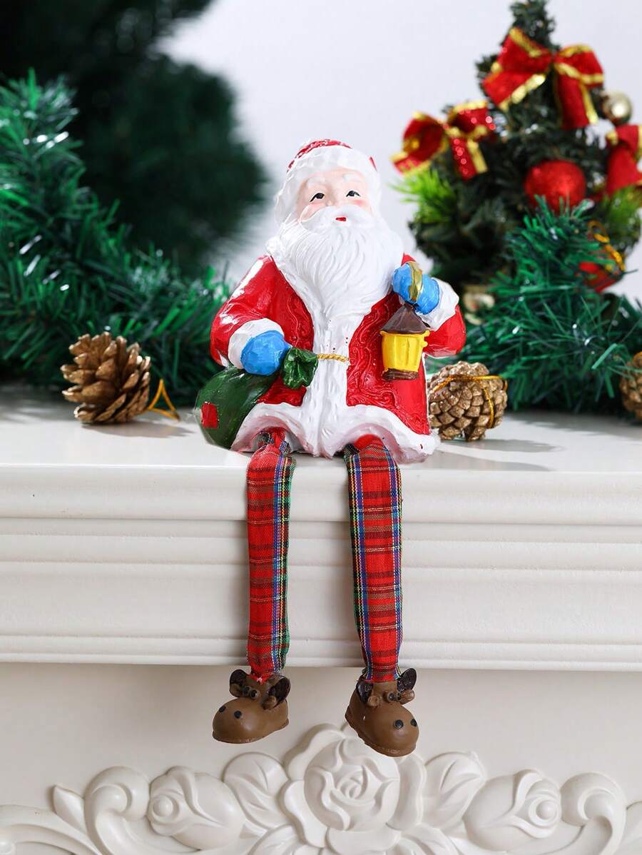 1個創意聖誕老人樹脂雕像,聖誕派對桌面裝飾,家居裝飾,非常適合聖誕裝飾