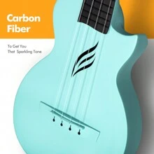 Soprano Ukulele Enya Nova U Mini 21" –Carbon Fiber Travel Ukulele–With Beginner Kit Includes Semi-Hard Case, Strap, Capo, And Strings - Blå - Visa 3