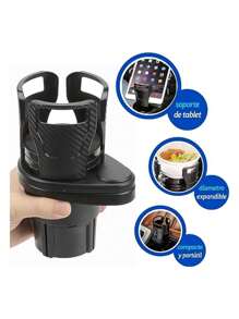 Portavaso Para Auto Doble Ajustable, Soporte para Bebidas, Portavasos, Bluelander. - Negro - Ver 4